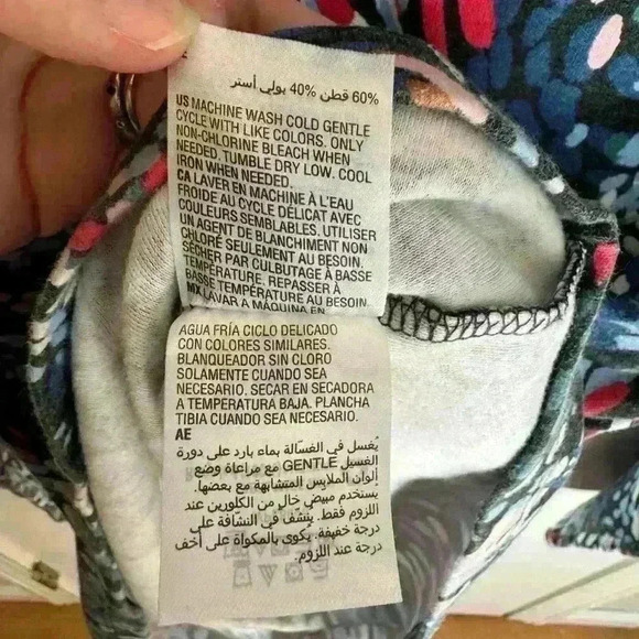 Women’s long sleeve turtleneck shirt by Karen Scott multicolor abstract size M - Picture 7 of 12